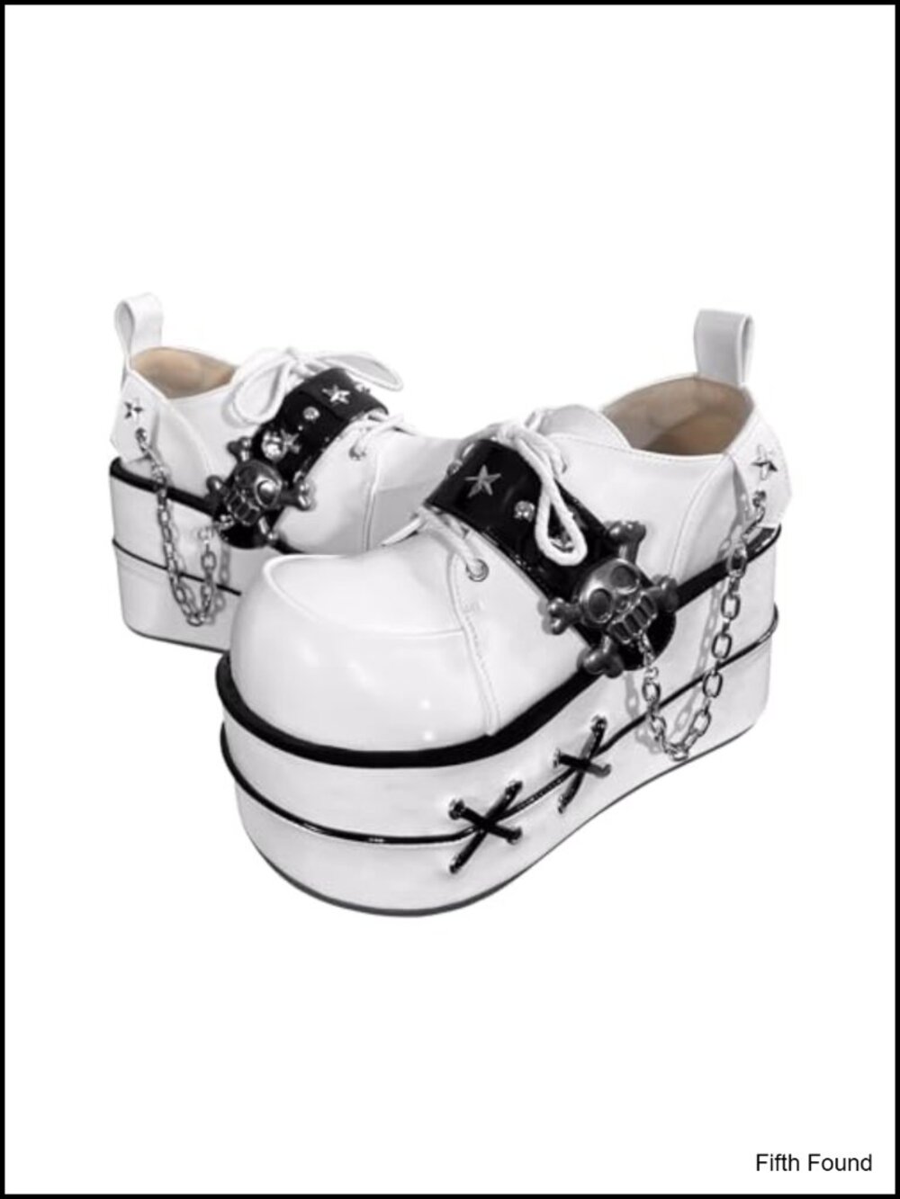 Y2K Goth Platform Combat Boots with Skull Decor, Chunky Sole, Lace-Up,